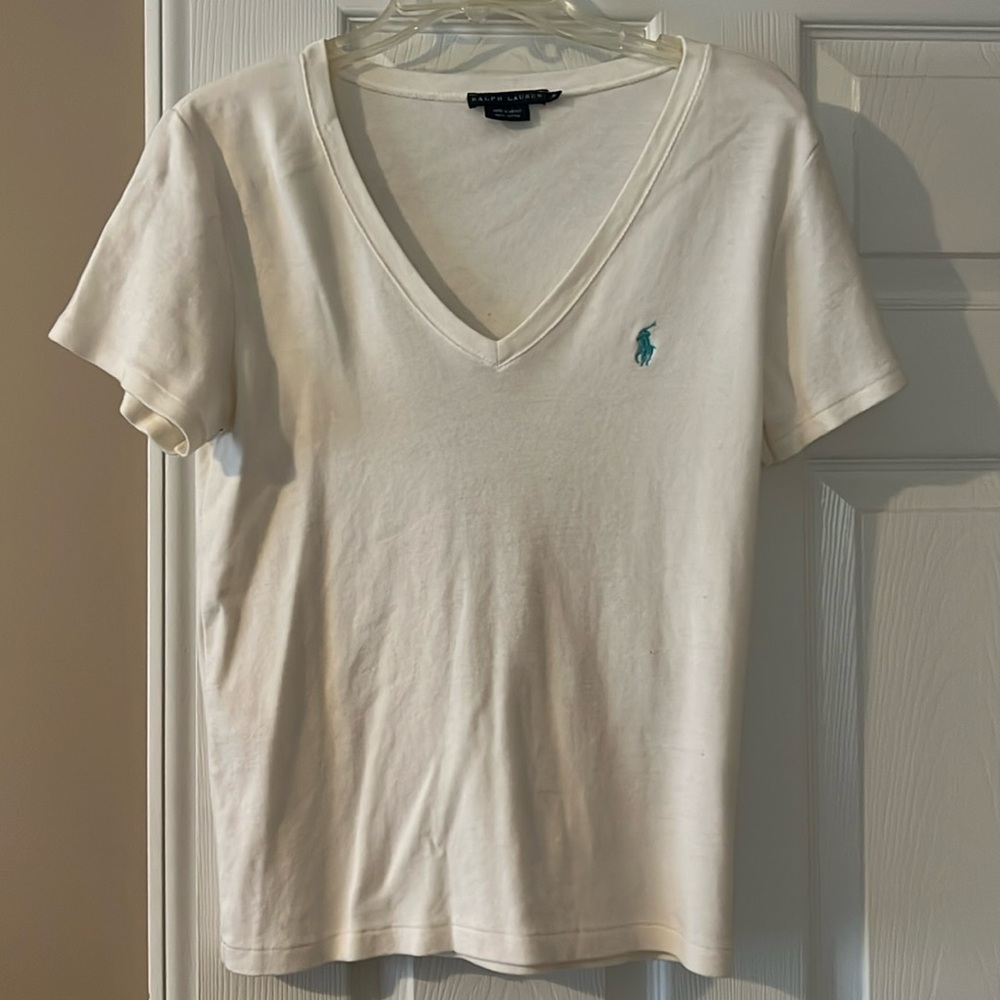 RALPH LAUREN V NECK TEE